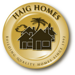 HAIG HOMES BUILDING QUALITY HOMES SINCE 1992 logo