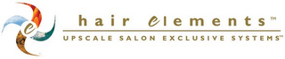 HAIR ELEMENTS UPSCALE SALON EXCLUSIVE SYSTEMS logo