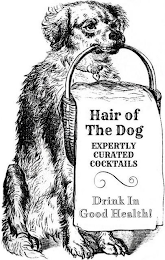 HAIR OF THE DOG EXPERTLY CURATED COCKTAILS DRINK IN GOOD HEALTH! logo