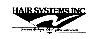 HAIR SYSTEMS INC. PROCESSORS & PACKAGERS OF QUALITY HAIR CARE PRODUCTS logo