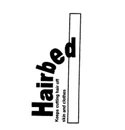 HAIRBED KEEPS HAIR OFF SKIN AND CLOTHES logo