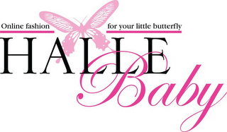 HALLE BABY ONLINE FASHION FOR YOUR LITTLE BUTTERFLY logo