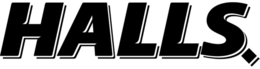 HALLS. logo
