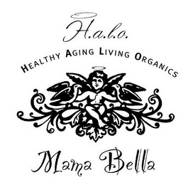 H.A.L.O. HEALTHY AGING LIVING ORGANICS MAMA BELLA logo