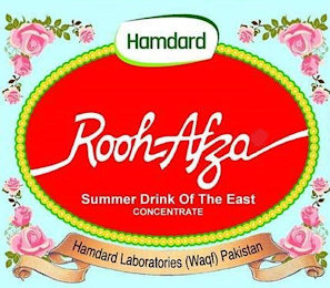 HAMDARD ROOH AFZA SUMMER DRINK OF THE EAST CONCENTRATE HAMDARD LABORATORIES (WAQF) PAKISTAN logo