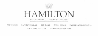 HAMILTON FAMILY- OWNED JEWELERS SINCE 1912 logo