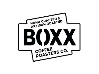 HAND CRAFTED & ARTISAN ROASTED BOXX COFFEE ROASTERS CO. logo