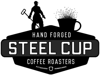 HAND FORGED STEEL CUP COFFEE ROASTERS PITTSBURGH PENNSYLVANIA logo