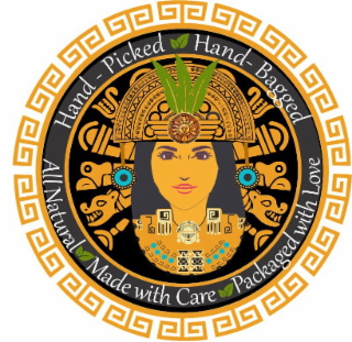 HAND-PICKED HAND- BAGGED ALL NATURAL MADE WITH CARE PACKAGED WITH LOVE logo