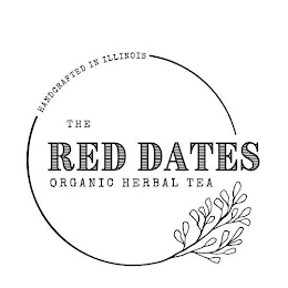 HANDCRAFTED IN ILLINOIS THE RED DATES ORGANIC HERBAL TEA logo