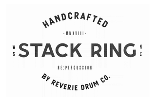 HANDCRAFTED - MMXVIII - W S STACK RING N C RE:PERCUSSION BY REVERIE DRUM CO. logo