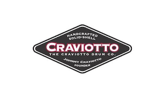 HANDCRAFTED SOLID-SHELL CRAVIOTTO THE CRAVIOTTO DRUM CO. JOHNNY CRAVIOTTO FOUNDER logo