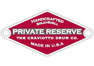 HANDCRAFTED SOLID-SHELL PRIVATE RESERVE THE CRAVIOTTO DRUM CO. MADE IN U.S.A. logo