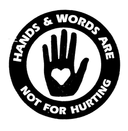 HANDS & WORDS ARE NOT FOR HURTING logo