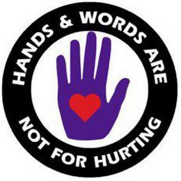 HANDS & WORDS ARE NOT FOR HURTING logo