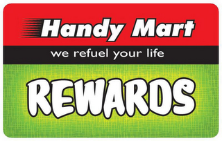 HANDY MART WE REFUEL YOUR LIFE REWARDS logo