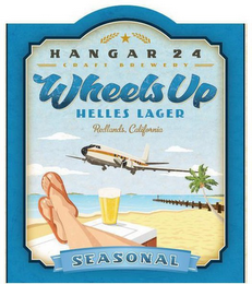 HANGAR 24 CRAFT BREWERY WHEELS UP HELLES LAGER REDLANDS, CALIFORNIA SEASONAL logo