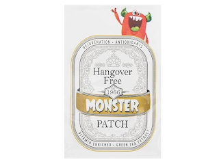 HANGOVER FREE EST 1966 MONSTER PATCH REJUVENATION · ANTIOXIDANTS VITAMIN ENRICHED · GREEN TEA EXTRACT logo