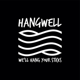 HANGWELL, WE'LL HANG YOUR STICKS logo