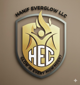 HANIF EVERGLOW LLC _HEC GLOW IN EVERY MOW MOENT logo
