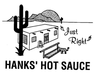HANKS' HOT SAUCE JUST RIGHT logo