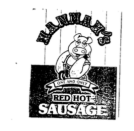 HANNAH'S ONE AND ONLY RED HOT SAUSAGE logo