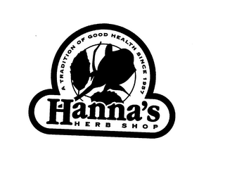 HANNA'S HERB SHOP A TRADITION OF GOOD HEALTH SINCE 1957 logo