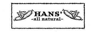HANS' ALL NATURAL logo