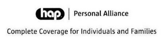 HAP PERSONAL ALLIANCE COMPLETE COVERAGE FOR INDIVIDUALS AND FAMILIES logo