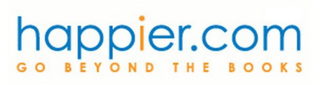 HAPPIER.COM -- GO BEYOND THE BOOKS logo