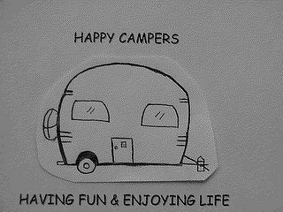 HAPPY CAMPERS HAVING FUN & ENJOYING LIFE logo