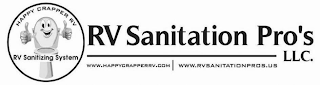 HAPPY CRAPPER RV RV SANITIZING SYSTEM RV SANITATION PRO'S LLC. WWW.HAPPYCRAPPERRV.COM WWW.RVSANITATIONPROS.US logo