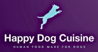 HAPPY DOG CUISINE HUMAN FOOD MADE FOR DOGS logo