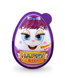 HAPPY EGG MERRY VITAMIN C GUMMIES + TOYS logo