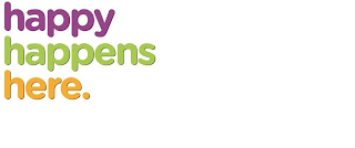 HAPPY HAPPENS HERE. logo
