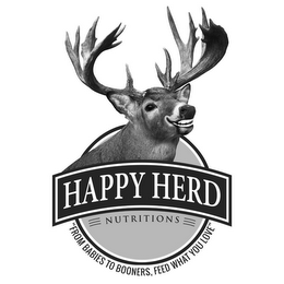 HAPPY HERD NUTRITIONS "FROM BABIES TO BOONERS, FEED WHAT YOU LOVE" logo
