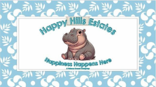 HAPPY HILLS ESTATES HAPPINESS HAPPENS HERE A VETERAN OWNED COMPANY logo