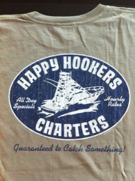 HAPPY HOOKERS CHARTERS GUARANTEED TO CATCH SOMETHING! ALL DAY SPECIALS HOURLY RATES logo