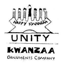 HAPPY KWANZAA UNITY KWANZAA ORNAMENTS COMPANY logo