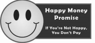 HAPPY MONEY PROMISE IF YOU'RE NOT HAPPY, YOU DON'T PAY logo