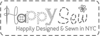 HAPPY SEW HAPPILY DESIGNED & SEWN IN NYC logo