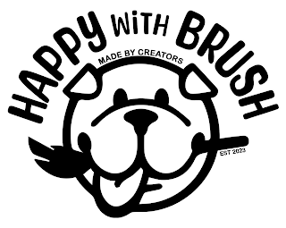 HAPPY WITH BRUSH MADE BY CREATORS EST 2023 logo