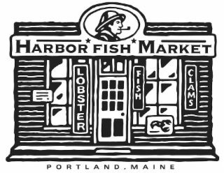 HARBOR FISH MARKET LOBSTER FISH CLAMS PORTLAND, MAINE logo