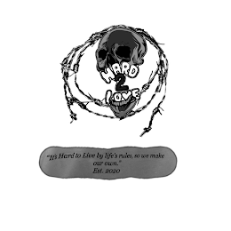 HARD 2 LOVE "IT'S HARD TO LIVE BY LIFE'S RULES, SO WE MAKE OUR OWN." EST. 2020 logo