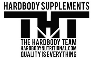 HARDBODY SUPPLEMENTS THT THE HARDBODY TEAM HARDBODYNUTRITIONAL.COM QUALITYISEVERYTHING logo