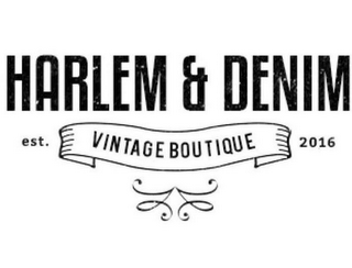 HARLEM & DENIM VINTAGE BOUTIQUE EST. 2016 logo