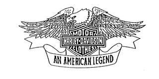 HARLEY-DAVIDSON MOTOR CLOTHES AN AMERICAN LEGEND logo