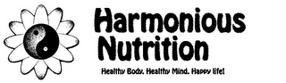 HARMONIOUS NUTRITION HEALTHY BODY. HEALTHY MIND. HAPPY LIFE! logo