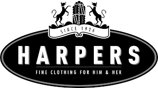 HARPERS FINE CLOTHING FOR HIM & HER SINCE 1926 logo