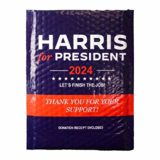 HARRIS FOR PRESIDENT 2024 LET'S FINISH THE JOB! THANK YOU FOR YOUR SUPPORT! DONATION RECEIPT ENCLOSED logo
